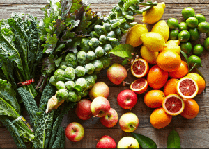 a group of fruits and vegetables on a wood surface Healthy Weight Loss Diets Calne
