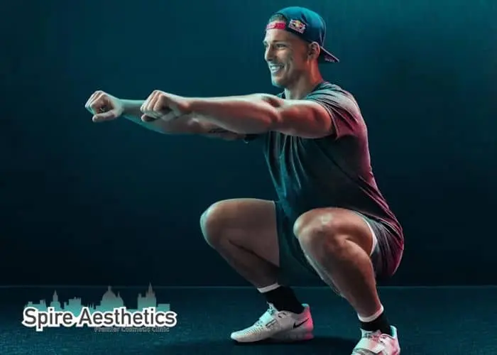Image of man build leg muscle Calne through exercise