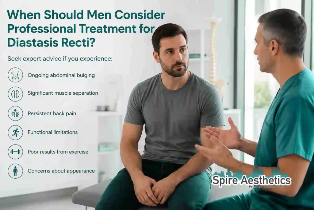 When Should Men Consider Professional Treatment for Diastasis Recti Calne?